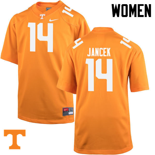 Women #14 Zac Jancek Tennessee Volunteers College Football Jerseys-Orange